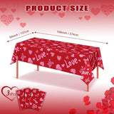 3 Pack Valentine's Day Tablecloth Valentines Table Cloth 54x128inch