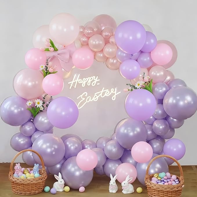 Pastel Pink and Purple Balloons, Princess Pearl Light Pink Purple