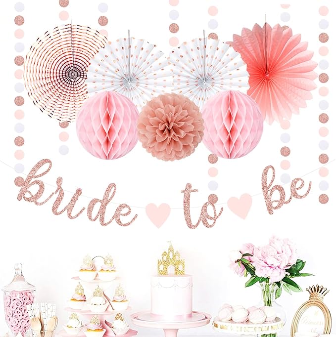 Light Pink Rose Gold Bachelorette Party Decorations 21pcs Baby
