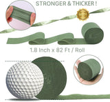 PartyWoo Crepe Paper Streamers 4 Rolls 328ft, Pack of Sage Green