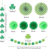 St Patricks Day Party Decoration Green Shamrock Garland 25pcs Saint
