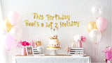 Pre-Strung This Birthday Is A Jet 2 Holiday Gold Glitter Banner -