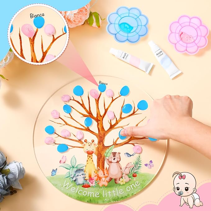 Gender Reveal Fingerprint Tree Boy or Girl Party Ideas Baby