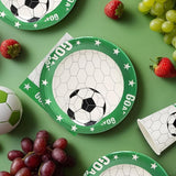 96pcs Soccer Plates Green and White Soccer Party Theme Paper Plates