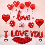 1100PCS Valentine's Day Balloons Kit with XOXO Red Heart and I Love