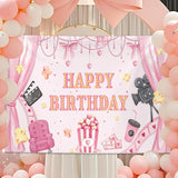 7x5ft Movie Theme Birthday Backdrop Girl Happy Birthday Party