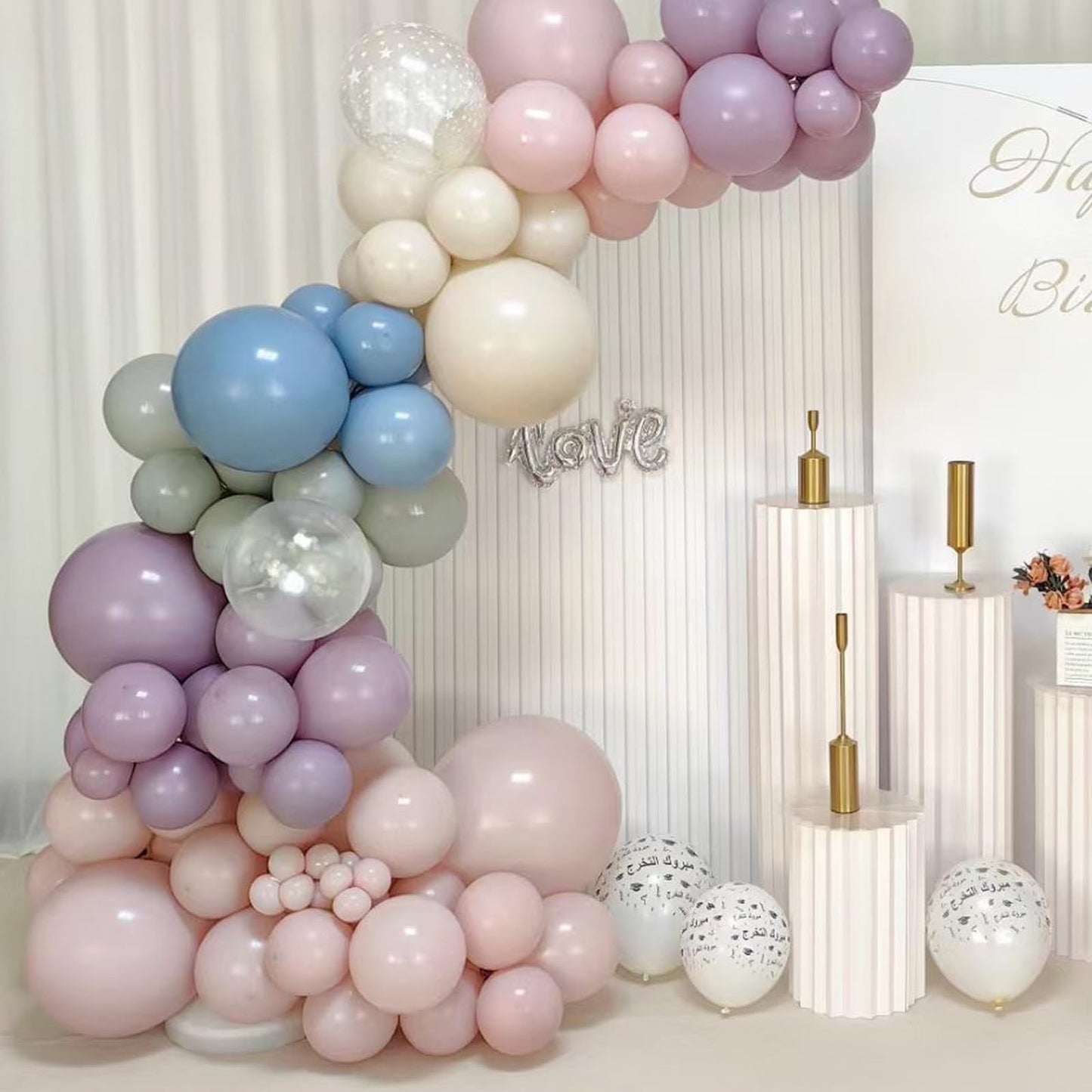 Dusty Pink Balloons, Scmdoti Pale Pink Balloons Different Sizes 18 12