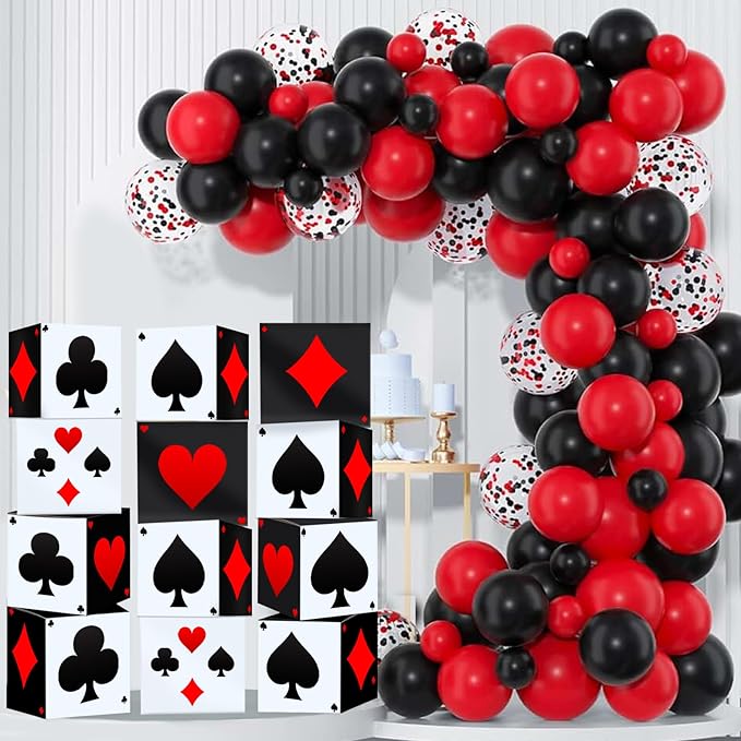 12 PCS Casino Theme Party Decoration 11.8 Inches Poker Favor Boxes