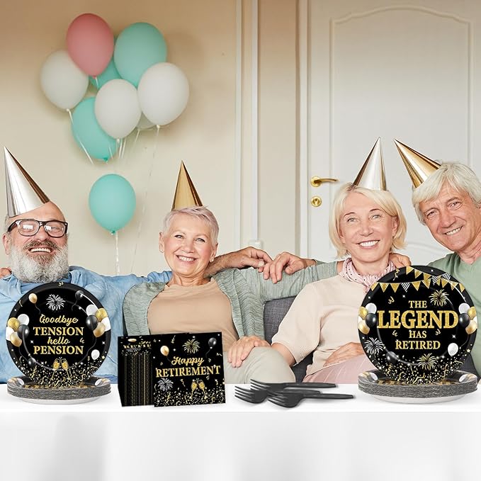 100PCS Happy Retirement Party Supplies The Legend Has Retired Paper