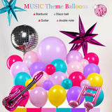 K-Pop Music themed Birthday Decorations & with Pink Purple Teal Yellow