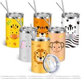 6 Packs Safari Jungle Animal Cups Bulk 20 oz Safari Tumblers Animal