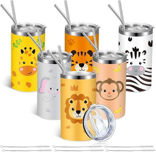 6 Packs Safari Jungle Animal Cups Bulk 20 oz Safari Tumblers Animal