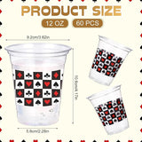 60 Pcs Casino Theme Party Decorations 12 oz Casino Cups Plastic