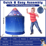 Kaivee Rocket Ship Space Pop Up Play Tent for Kids-Astronaut Pretend