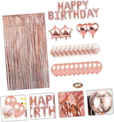 28pcs Rose Gold Birthday Balloons Set with Sequin Latex and Foil