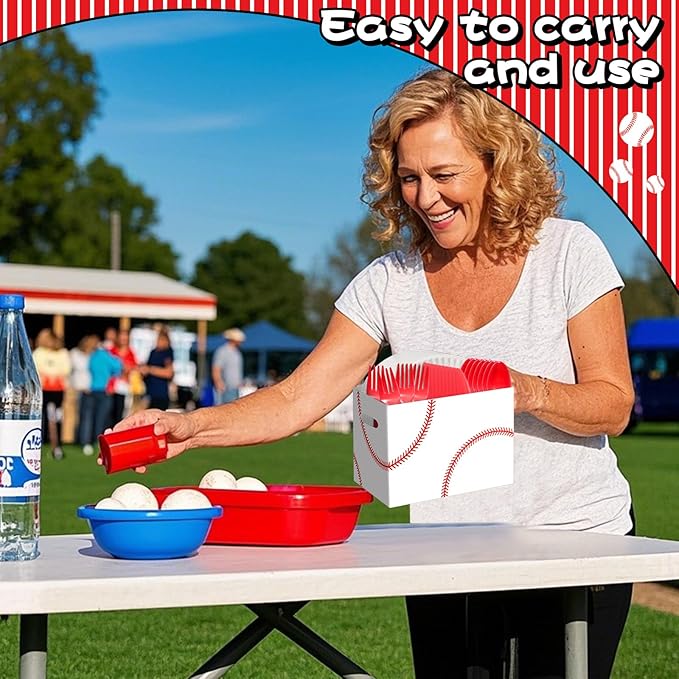 2PCS Baseball Utensil Holder Paper Utensil Caddy for Baseball Party