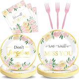 100PCS We Will Miss You Plate and Napkin Farewell Retirement Party