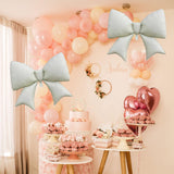 GOTPASS 2 Pcs White Bow Balloon Bow Theme Party Decorations for Baby