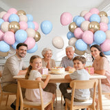 Ouddy Life 71pcs Gender Reveal Balloons Set 12 inch Pastel Pink Blue