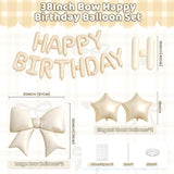 Biapian Apricot Happy Birthday Balloon Banner, 38Inch Bow Aluminum