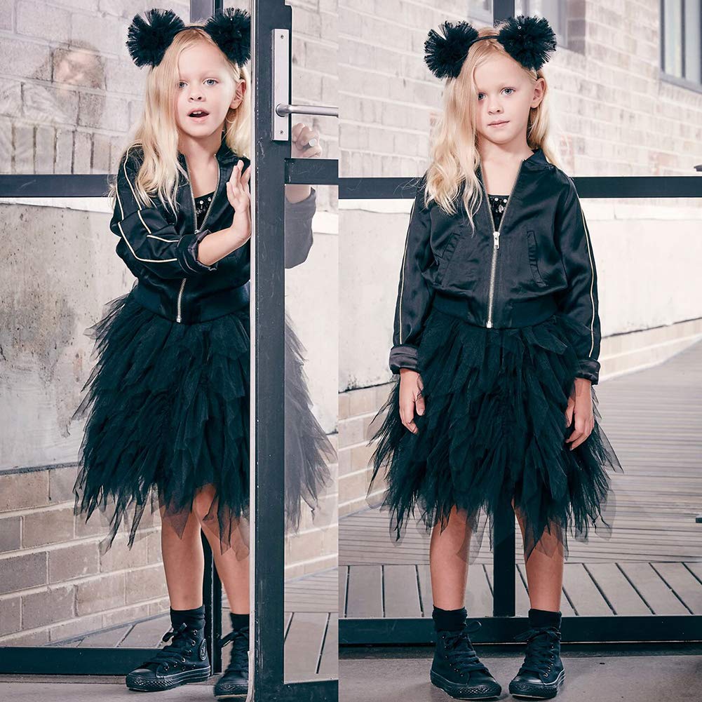 Kids Girls Spaghetti Strap Lace Feather Fringes Tutu Tulle Swan
