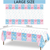 Tevxj 3 Pieces Gender Reveal Tablecovers Boy or Girl Plastic
