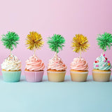 Gyufise 30Pcs Foil Firework Cupcake Toppers Sparkle Tinsel Cake #11