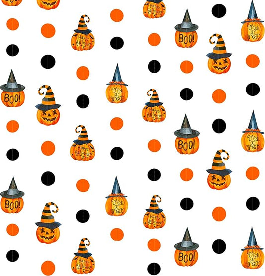 Clearance Pumpkin Polka Dots Garlands Happy Halloween Trick or Treat