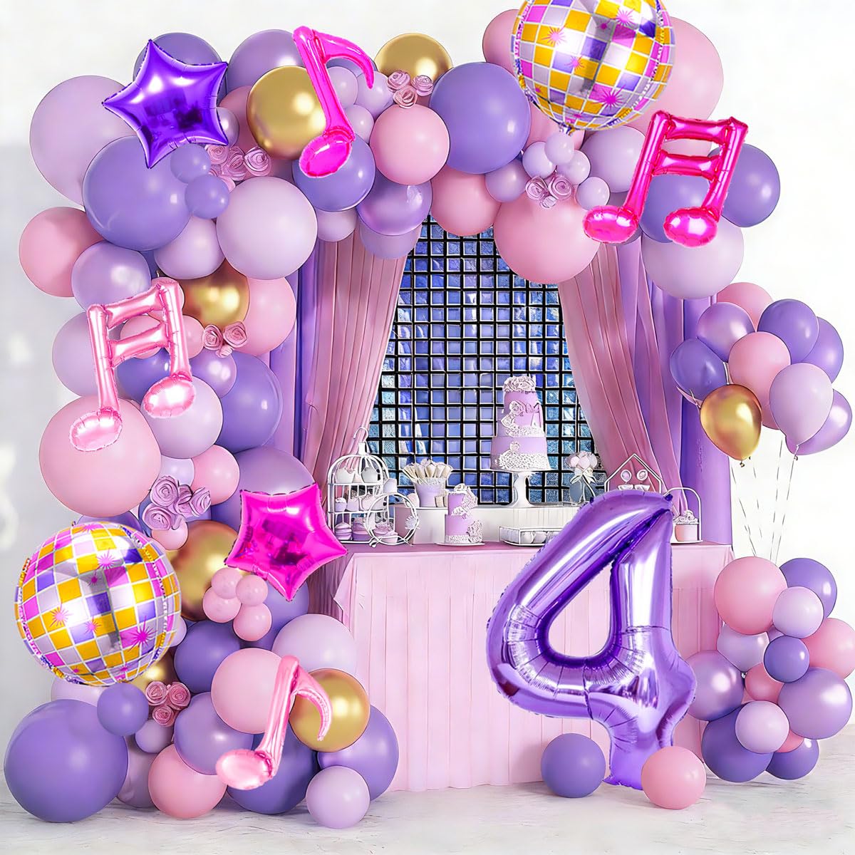 9Pcs Kpop Birthday Decorations - Kpop Music Balloons Hot Pink Mus 4