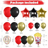 Movie Night Balloon Garland Arch Kit Red Black Metallic Gold