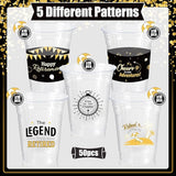 Retirement Party Decoration Cups 50pcs 16 Oz Plastic Clear Drinking