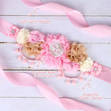 Boho Baby Shower Maternity Sash Kit - Pink Neutral Baby Shower Belly