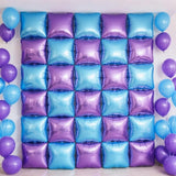 NISOCY 25PCS Light Purple and Blue Square Foil Balloons Wall Backdrop