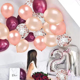 OuMuaMua Rose Gold Balloons Burgundy Balloons Kit, 62Pcs Burgundy
