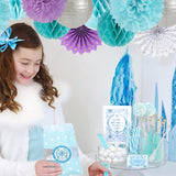 Purple-Blue Silver Frozen Christmas Party Decorations - 14pcs Winter