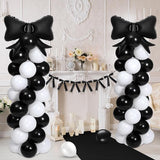 2 Sets Black White Bow Balloon Column Stand Kit Includes 2 Bows & 100