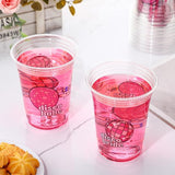100 Pcs Pink Disco Ball Bachelorette Party Cups 16 oz Clear