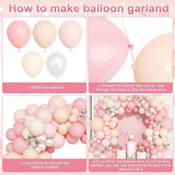 Ouddy Life 157 Pcs Pink Balloons Arch Garland Kit, Light Pastle Pink