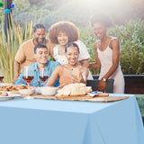 6Pcs Light Blue Tablecloths,Disposable Plastic Tablecloth,Waterproof