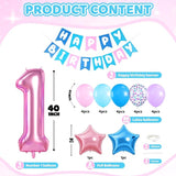 1st Birthday Decorations, 40 Inch Pink Number 1 Balloon, 18 Inch Foil