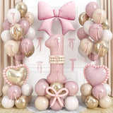Dusty Pink Balloon Number 1 for 1st Birthday Decorations Girls Blush