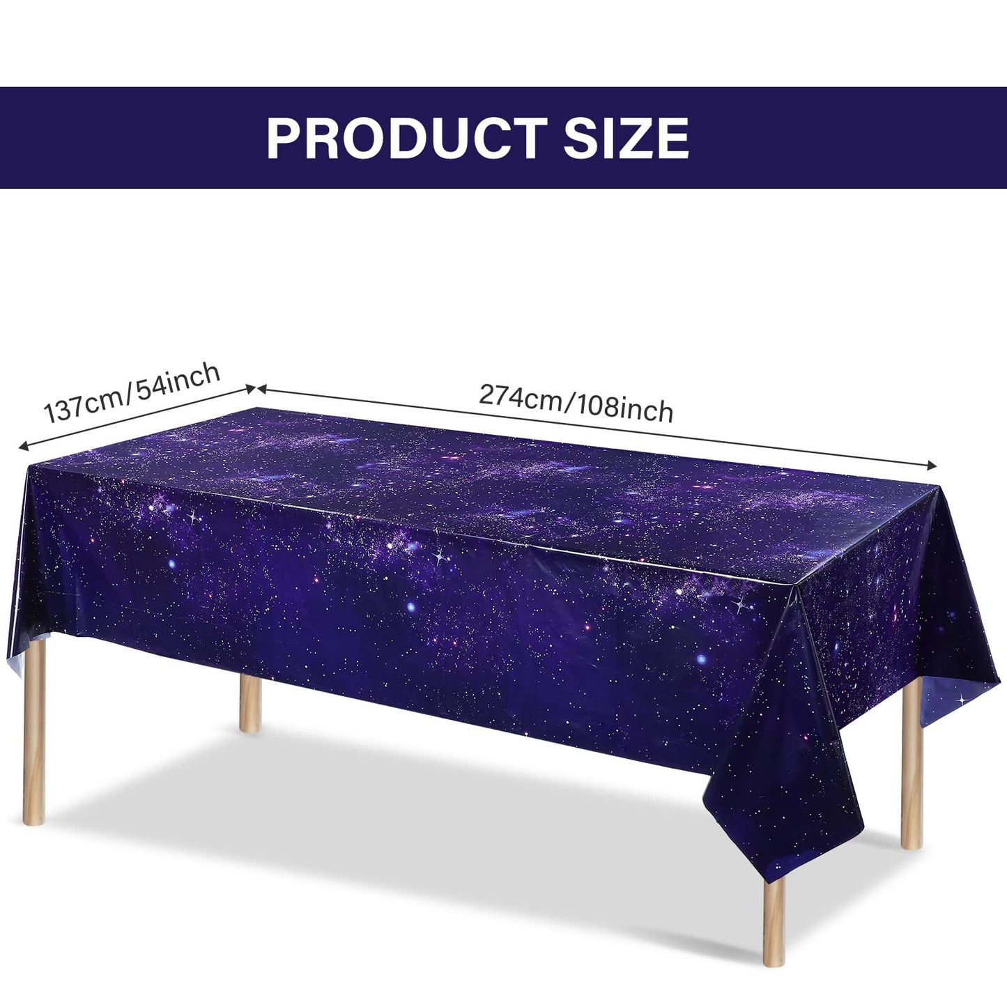 6 Pack Galaxy Plastic Table Cover Space Tablecloth Space Star
