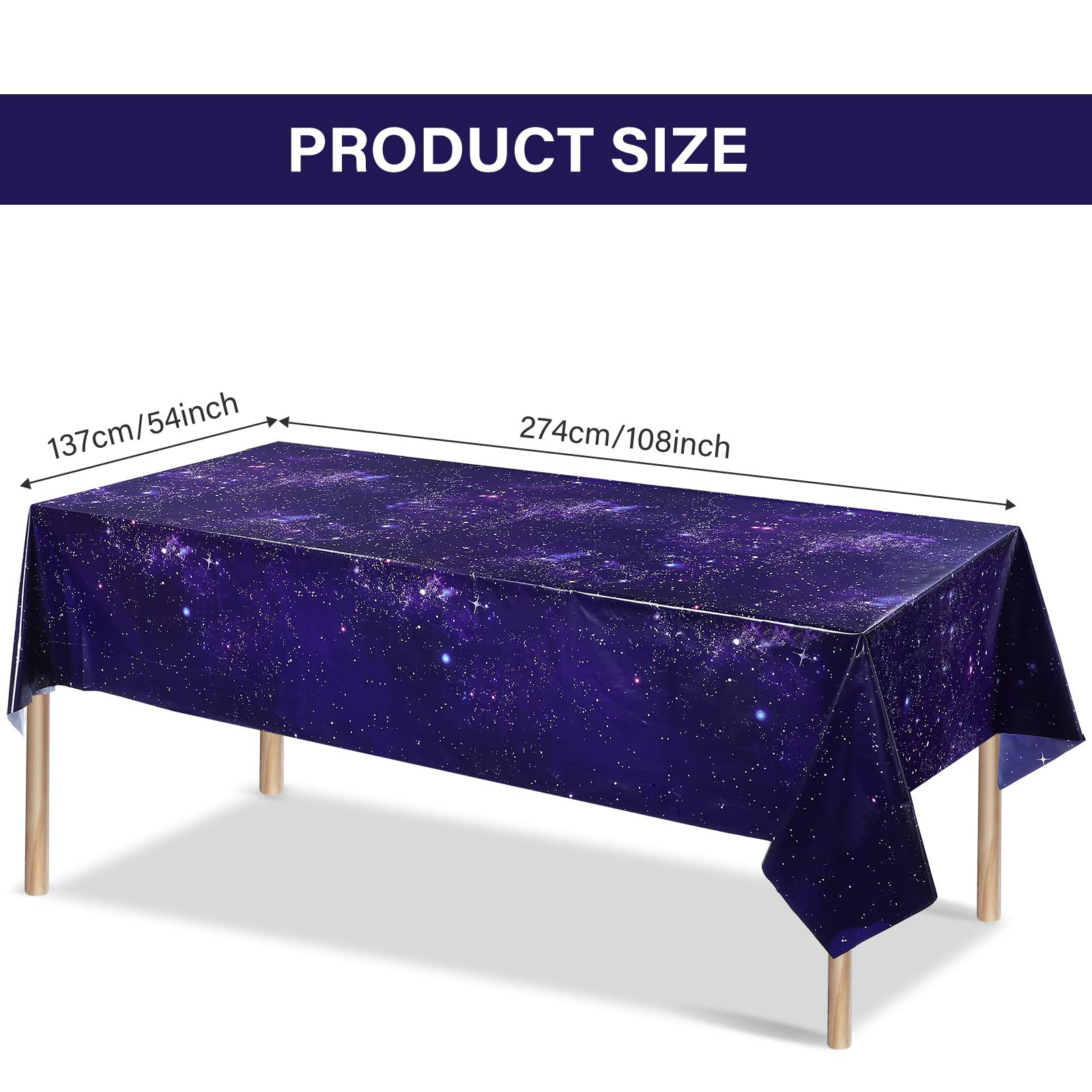 6 Pack Galaxy Plastic Table Cover Space Tablecloth Space Star