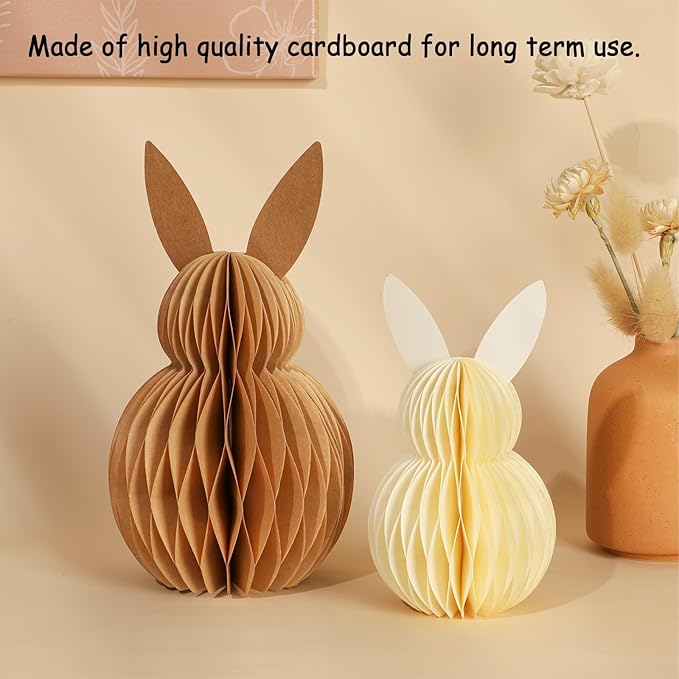 5Pcs Easter Bunny Honeycomb Centerpiece Easter Party Table