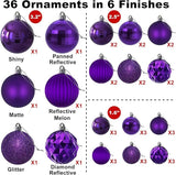 Purple Christmas Ornaments - Christmas Tree Decorations Shatterproof