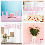 Qunclay Pink Crystal Diamond Letter Wall Decor, Glitter Wooden Bling