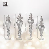 DN DECONATION Mercury Glass Finial Christmas Ornaments, Large Hanging
