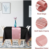 16Pack Disposable Plastic Tablecloths and Satin Table Runner Set #4
