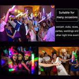ColorHome Glow Sticks Bulk, 32 Pcs LED Foam Sticks Glow in the Dark