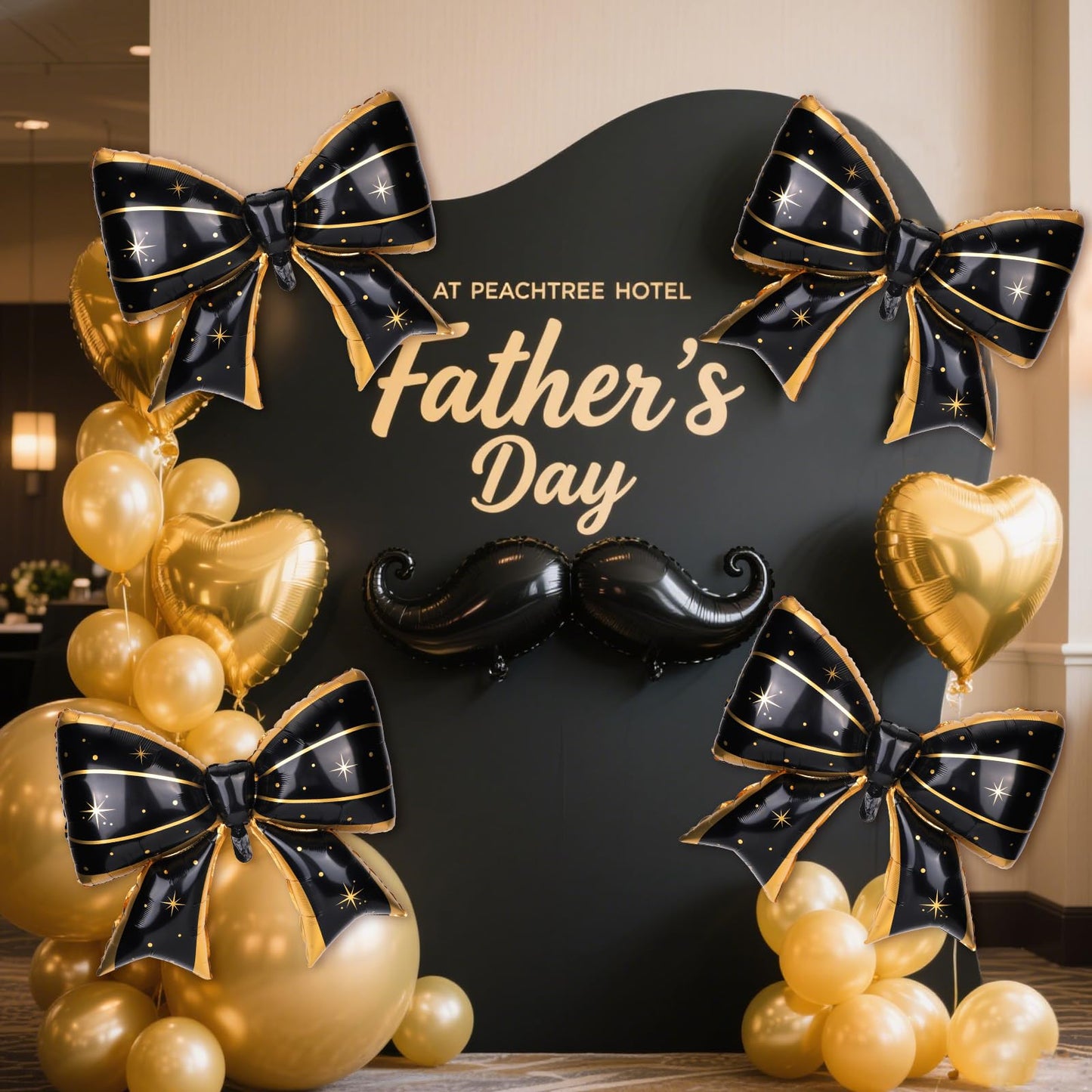 4Pcs Giant Bow Balloons, 97.5cm/38in Big Elegant Coquette Theme Star D